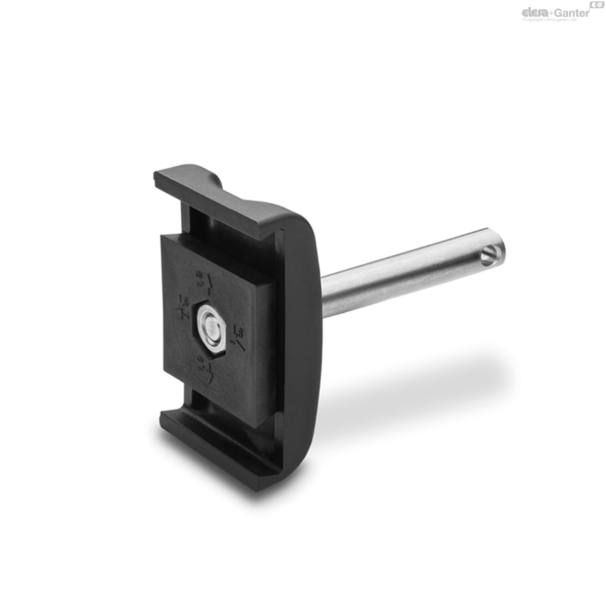 For trapezoidal guides, with pin and nut