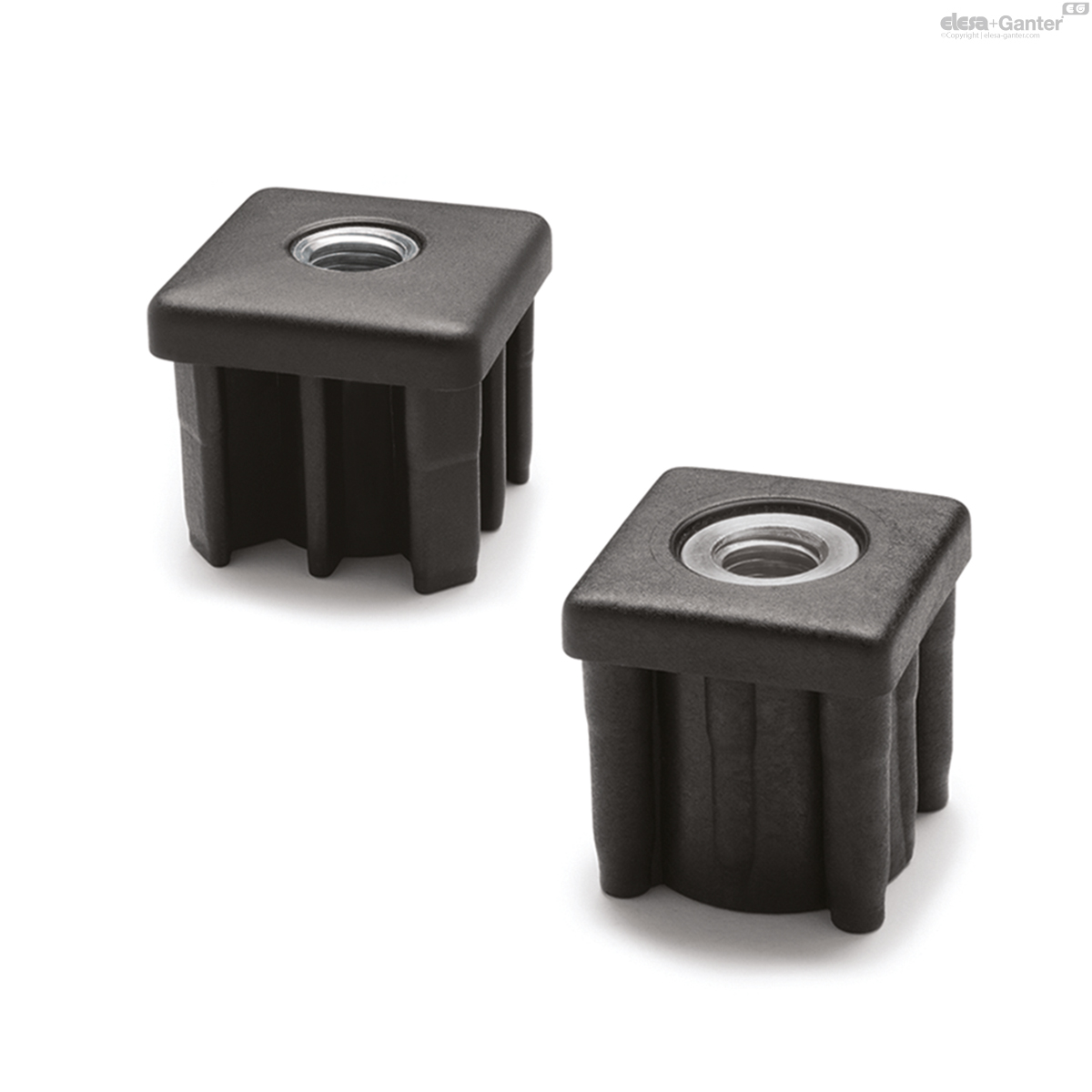 Square end-caps for tubes