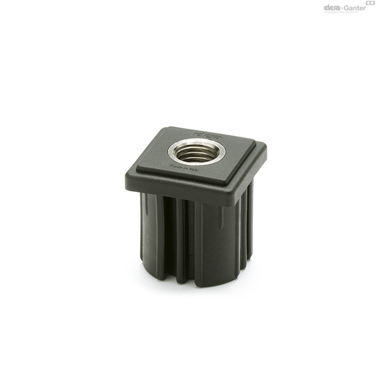 Square end-caps for tubes