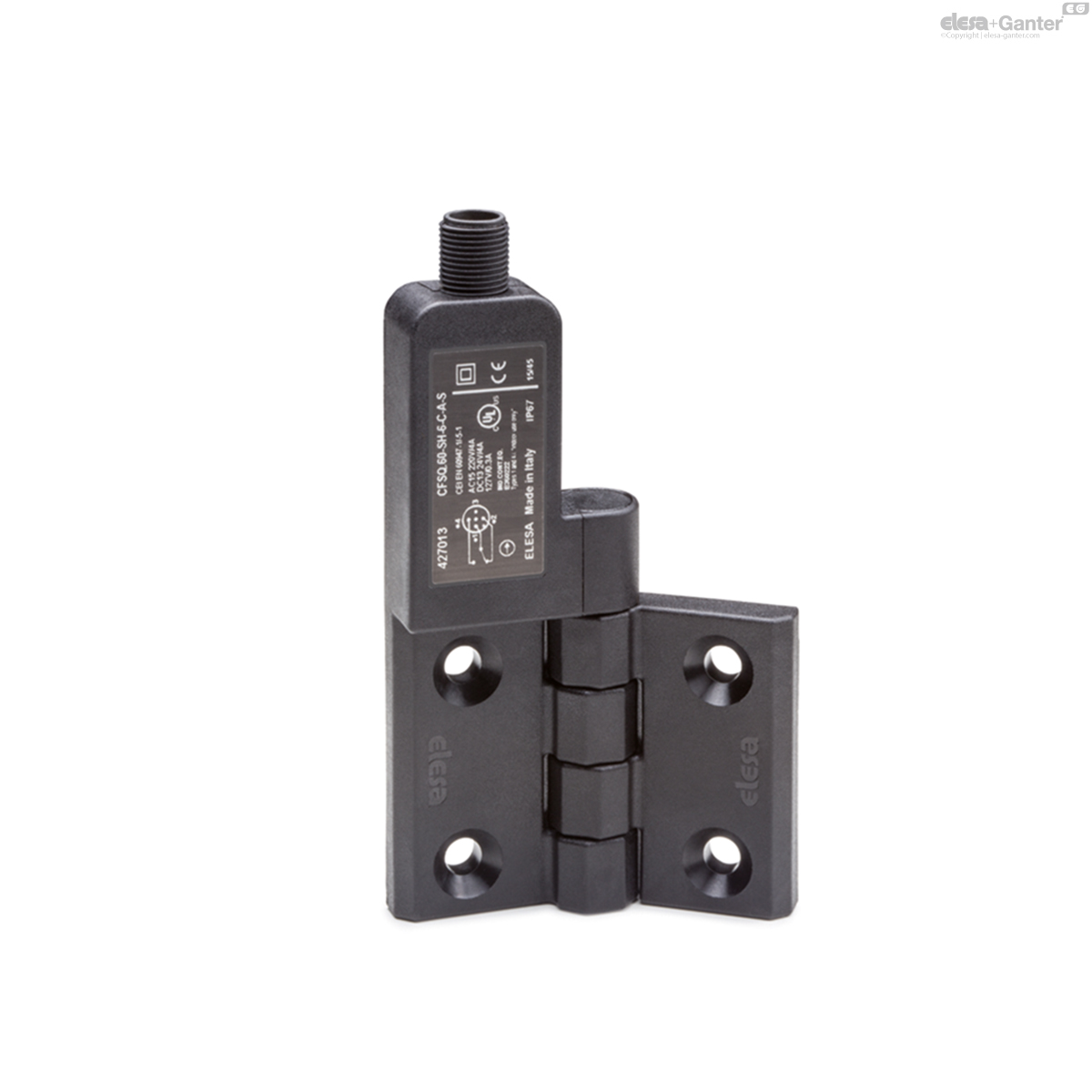 Axial connector, microswitch on the left, starting angle 0°