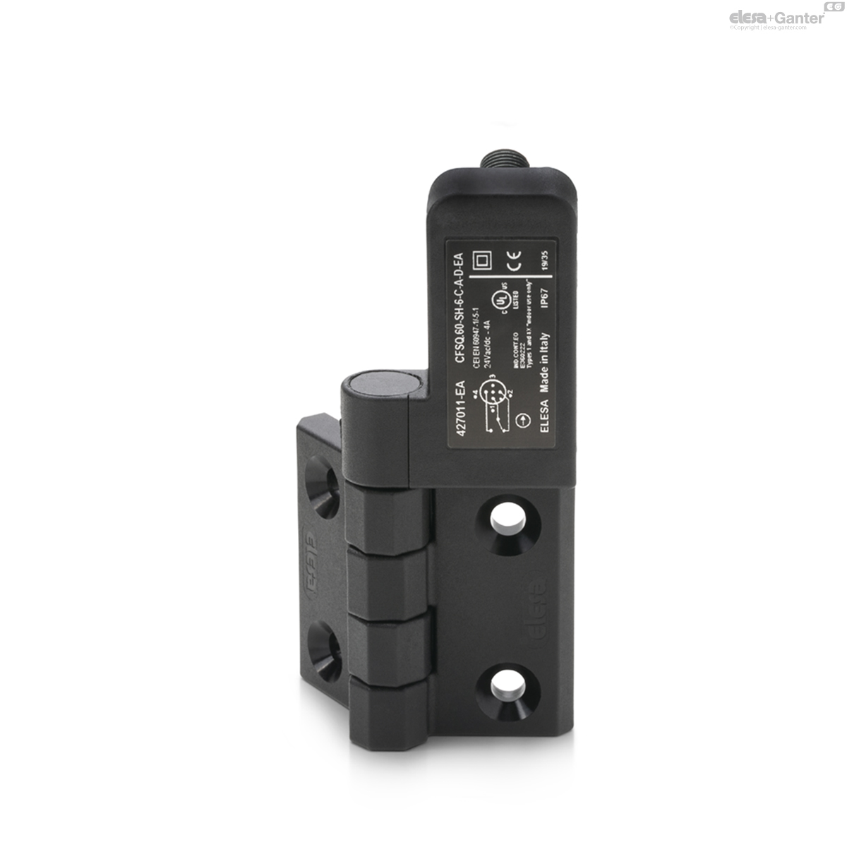 Rear connector, microswitch on the right, starting angle -90°