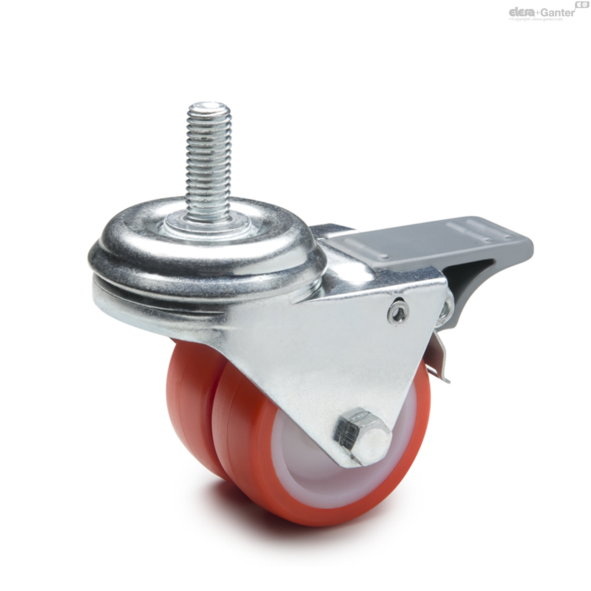 Turning plate bracket and threaded centre pin, with brake.