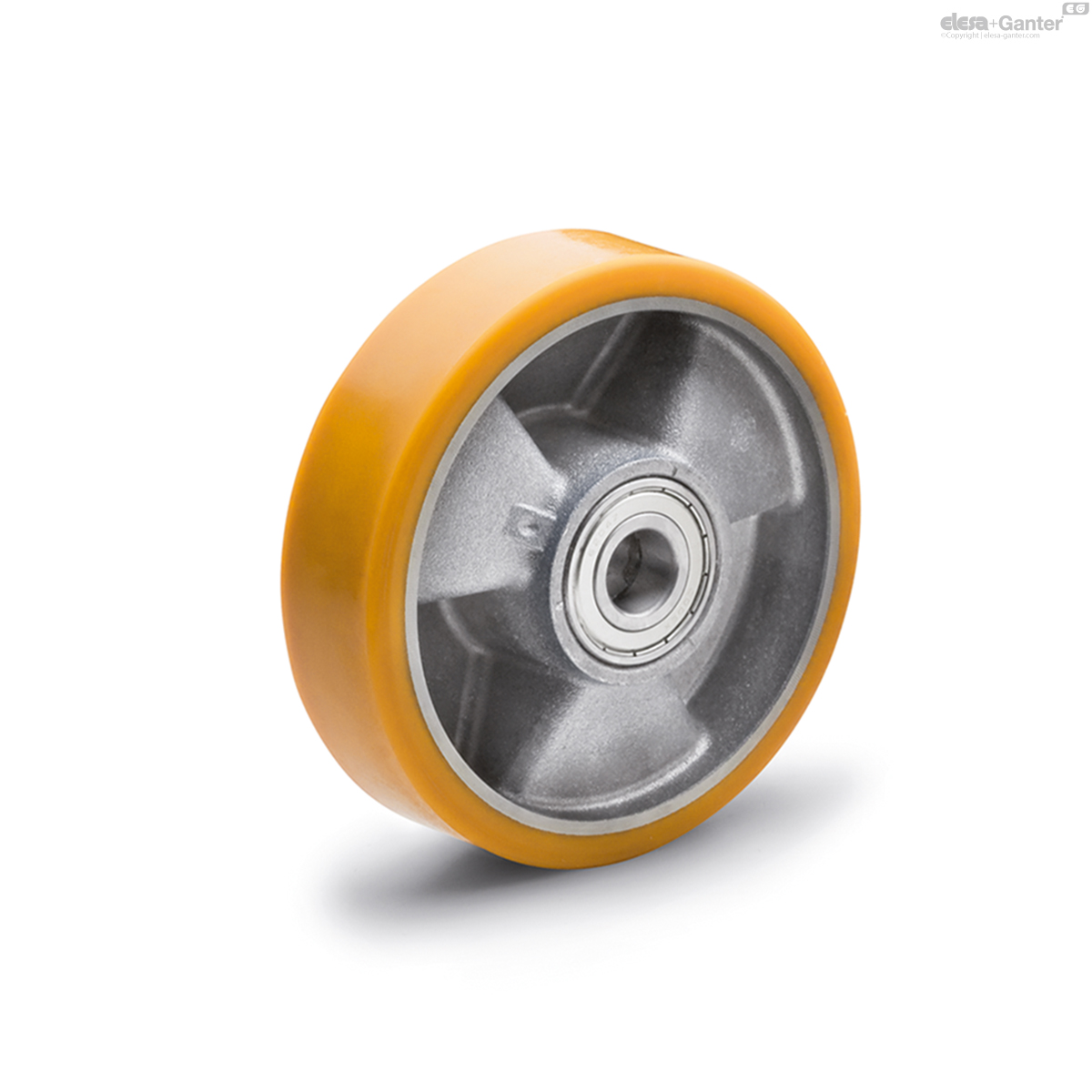 Mould-on polyurethane wheels