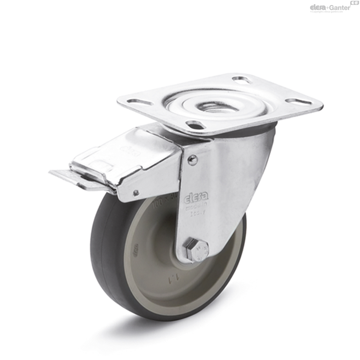 Turning plate bracket, with brake, steel