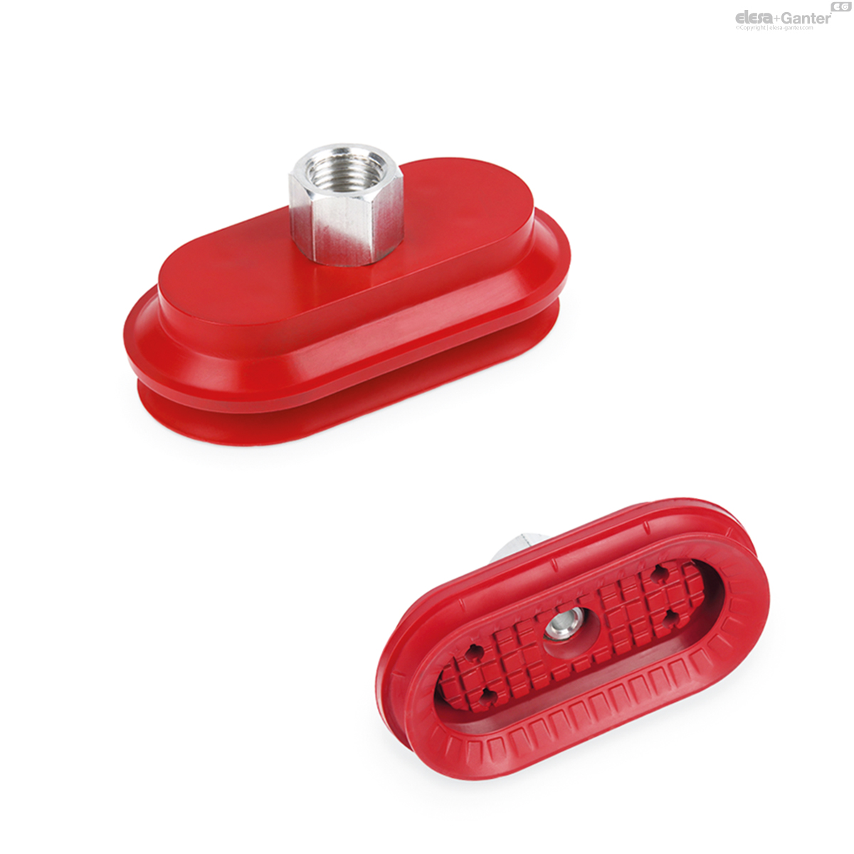 Elliptical flat vacuum cups with one bellow - High Grip