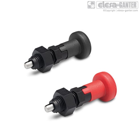 AISI 303 stainless steel plunger, with locking nut
