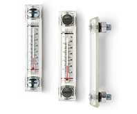 Level indicators with thermometer