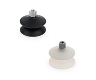 Round vacuum cups with one bellow