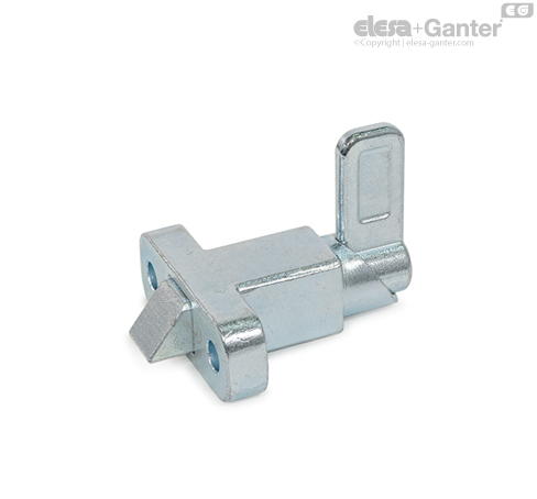 Steel, latch arm position perpendicular to the flange, chamfer top