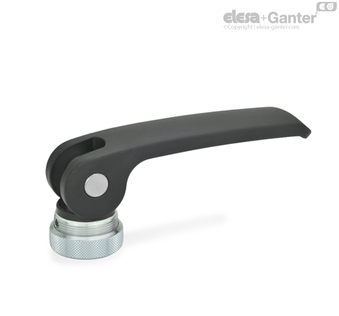 With internal thread, plastic contact plate with setting nut