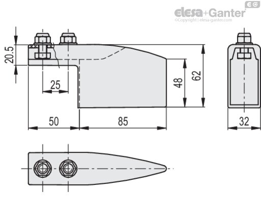 Separation block for GCA-2 central guides