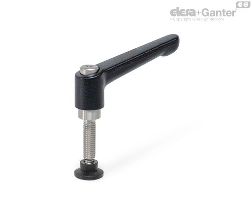 Insert stainless steel, spherical end with thrust pad POM