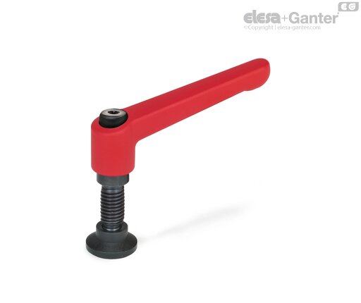 Insert steel, spherical end with thrust pad POM